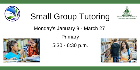 Primary Small Group Tutoring (K-3): 5:30 p.m. - 6:30 p.m.