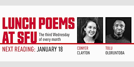 Lunch Poems presents Conyer Clayton & Tolu Oloruntoba (Online)