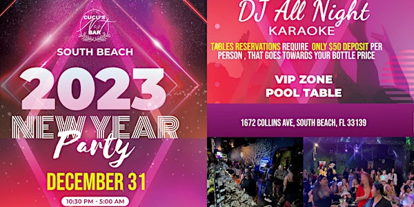 All Night New Year's Eve Party in South Beach with Bottle Service & DJ