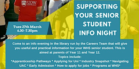 SUPPORTING YOUR SENIOR WHS STUDENT INFO NIGHT primary image