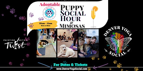 Adoptable Puppy Social Hour & Mimosas at Painting with a Twist - Lakewood