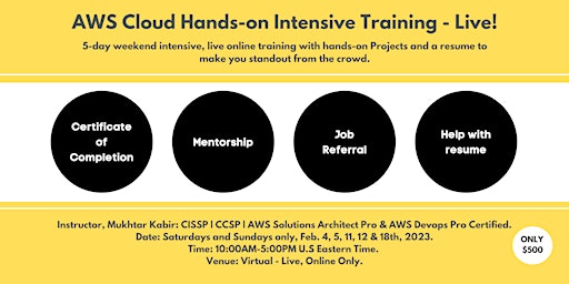 Live AWS Cloud Hands-on Intensive Training!