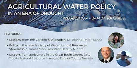 Agricultural water policy in the era of drought