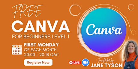 FREE Canva For Beginners  Level 1, 18 Minutes  on Zoom with Jane Tyson