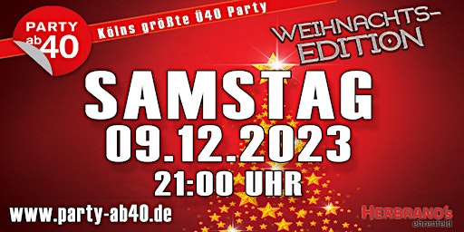 PARTY AB40 • Kölns größte Ü40 Party - Weihnachtsedition primary image