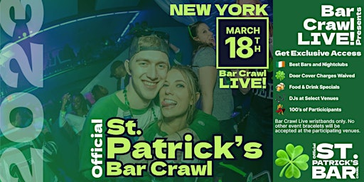 Primaire afbeelding van 2023 Official St. Patrick's Bar Crawl New York, NY