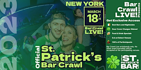 2023 Official St. Patrick's Bar Crawl New York, NY