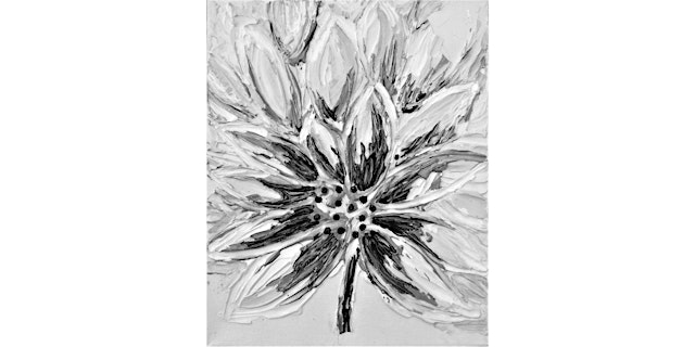 Image principale de Textured White Flower, Acrylic and Mixed Media on Canvas