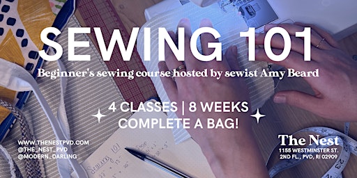 Imagem principal do evento Sewing 101 Course — Learn to Sew (Jan-Feb 2023)
