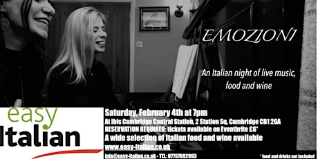 EMOZIONI: an Italian night of live music, food and wine