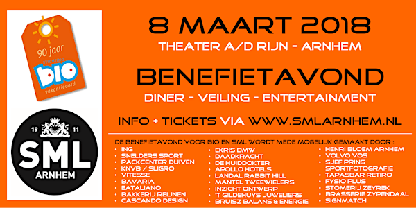 Benefietavond SML Arnhem en BIO Vakantieoord 8 maart