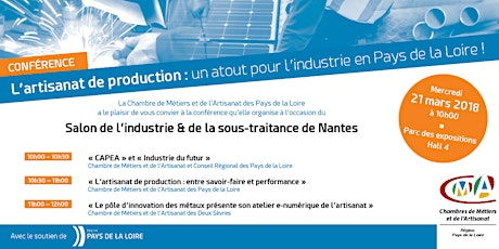 L’artisanat de production : un atout pour l’industrie en Pays de la Loire !