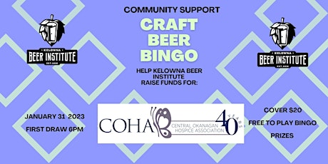 Community Support Craft Beer Bingo - Central Okanagan Hospice Association