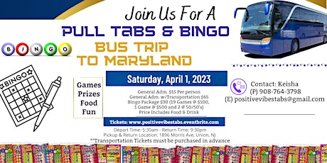 Positive Vibes Pull Tabs & Bingo Event - April 1, 2023