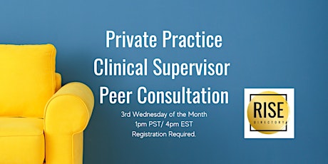 Clinical Supervisor Peer Consultation (Private Practice)