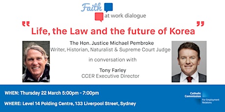Faith at Work Dialogue with the Hon. Justice Michael Pembroke primary image
