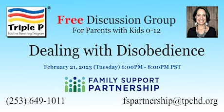 FREE Discussion Group for Parents w Kids 0-12 (1of4) Dealing w Disobedience