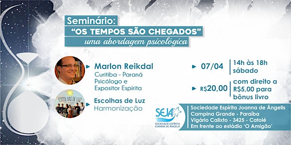 Seminário com Marlon Reikdal "Os tempos são chegados: uma abordagem psicoló...