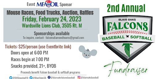 2nd Annual Falcons Baseball & Softball Fundraiser