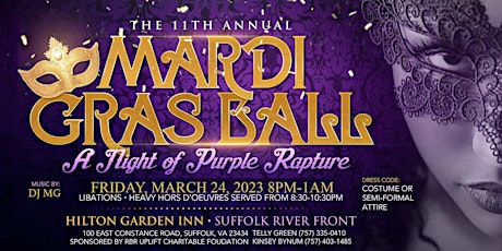 11th Annual Mardi Gras "A Night of Purple Rapture"