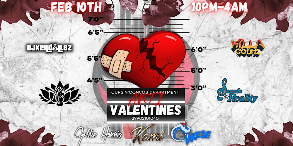 Anti Valentines Party! Feb. 10th! Ladies FREE before 12 with RSVP!