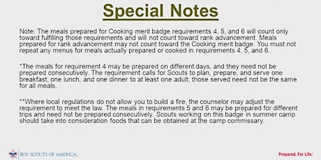 Cooking merit badge
