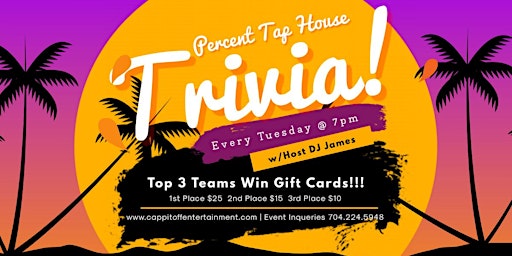 Tuesday General Knowledge Trivia at Percent Tap House primary image