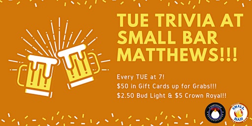 Tuesday General Knowledge Trivia at Small Bar Matthews