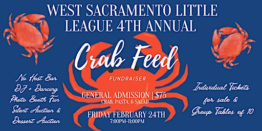 West Sacramento Little League 4th Annual Crab Feed 2023