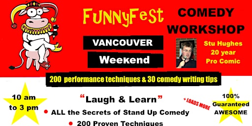 Imagem principal de VANCOUVER / YVR - Stand Up Comedy WORKSHOP - WEEKEND - June 15 and 16, 2024