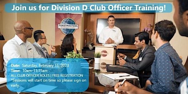 District 123 Division D, Club Officer Training