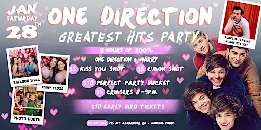 ONE DIRECTION ALWAYS  PARTY MELBOURNE - 5HRS 100% 1D