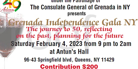 Grenada 49th Independence Anniversary NY Gala and Raffle