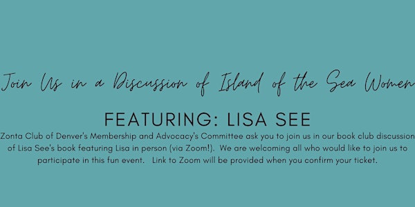 Book Club Discussion Night with Lisa See