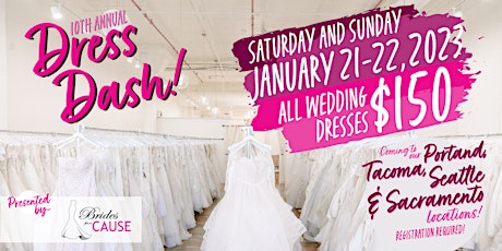 Hauptbild für Brides for a Cause "Dress Dash" Portland - January 21-22, 2023