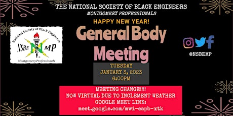 NSBE-Montgomery: General Body Meeting