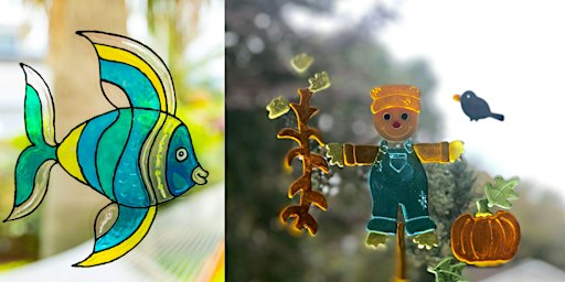 Image principale de Stained glass window clings - Holiday Arts Program