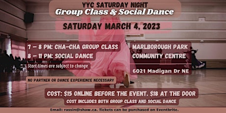 YYC Saturday Night Group Class & Social Dance