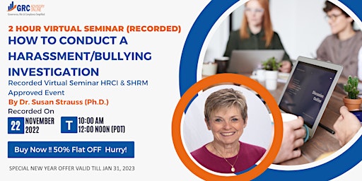 2Hr Virtual Seminar - How to Conduct a Harassment/Bullying Investigation