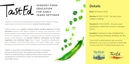 TastED - Sensory Food Education (EYs SCC & voluntary sector - AFTERNOON)