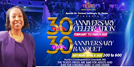 Victory Church International 30th Year Anniversary Banquet