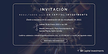 Primaire afbeelding van Invitación Resultados 2022 SH Capital Investments