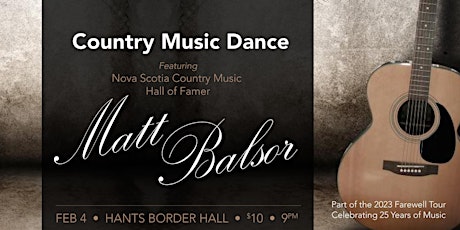 Country Music Dance Featuring Matt Balsor