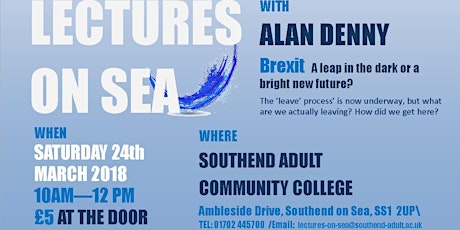 LECTURES ON SEA - BREXIT 'A leap in the dark' with Alan Denny primary image