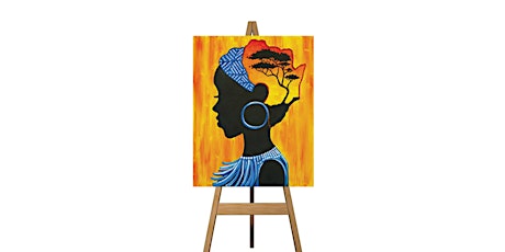 African Woman-Glow in the dark on canvas in Bronte Harbour, Oakville, ON