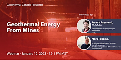 Geothermal Canada 2023 Lecture Series - Geothermal Energy from Mines