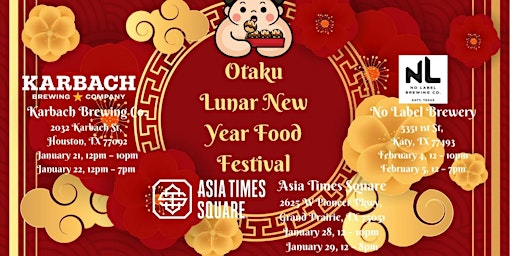 VOLUNTEERS NEEDED -Otaku  Lunar  New Year Food Festival in Grand Prairie