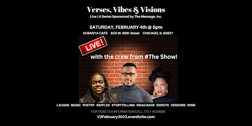 Verses, Vibes & Visions Live Lit Series: LIVE with the crew from #TheShow!