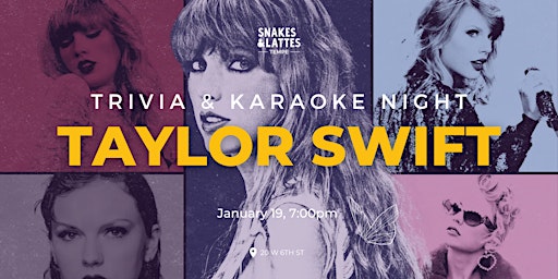 Taylor Swift Trivia & Karaoke Night at Snakes & Lattes Tempe (USA) primary image