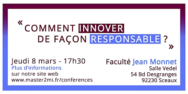 Conférence du M2MI : créativité et innovations responsables